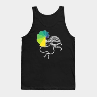 Ammonite Peacock Shell | Black Red Yellow Bar Chart Black Tank Top